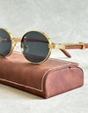 Oval Sunglasses Trendy Designer Wooden Sunglasses Men Luxury Fashion Glasses Vintage
