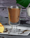 Double Wall Glass Irish Coffee Mug Bubble Tea Milkshake Cup Ice Cream Cup with Handle Milk Fruit Juice Glass Cup