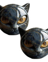 Black Cat Figurine Resin Cat Head Healing Stone Marble Texture Cat Stone Resin Cat Sculpture Ornament Cat Sculpture Craft Decor