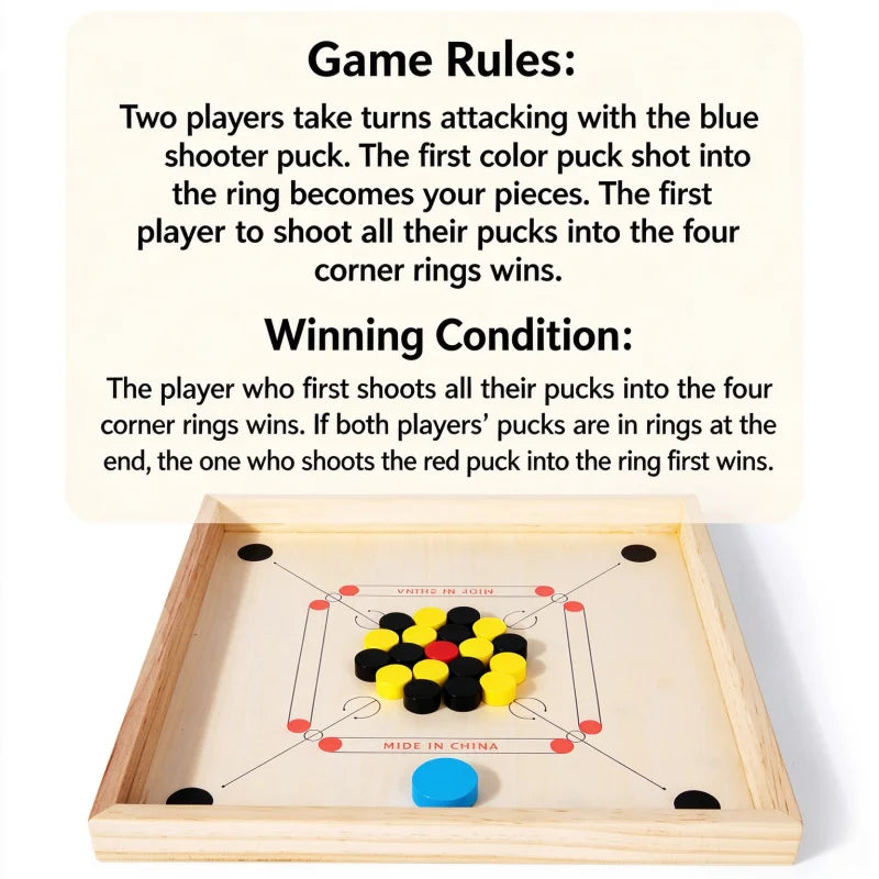 Wooden Sling Puck Tabletop Battle Board Game