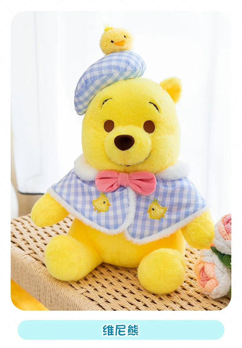 Disney's popular cute Stitch and Winnie plush toys, cute Winnie the Pooh dolls, girls' holiday and birthday gifts