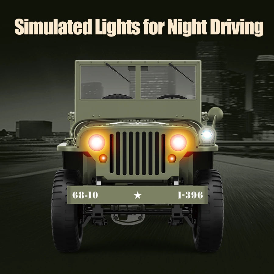 1 to 10 Scale 4WD Remote Control Military Off Road Jeep
