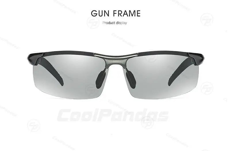 Rimless Photochromic Polarized UV400 Outdoor Driving Sunglasses for Men Women
