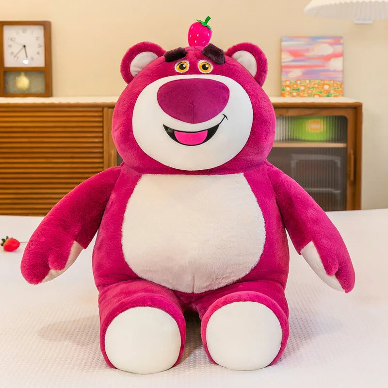 80cm Kawaii Strawberry Bear Plush Toy Bia Size Lotso Stuffed Doll Large Soft Animal Kids Birthday Gift for Girls and Children