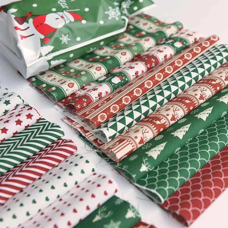 Pure Cotton Digital Printing Christmas Flower 60SManual DIY Decorate Fabric Pillow Clothes Christmas Theme Autumn and Winter New