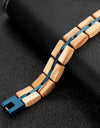 Bracelet Metal Stainless Steel Wood Strap Jewelry