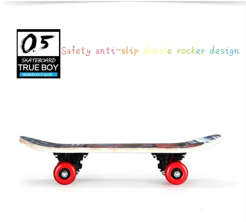 60CM Skateboarding Cartoon Skateboard Dinosaur Spider Longboard Marple Double Rocker For  Skate Board ern