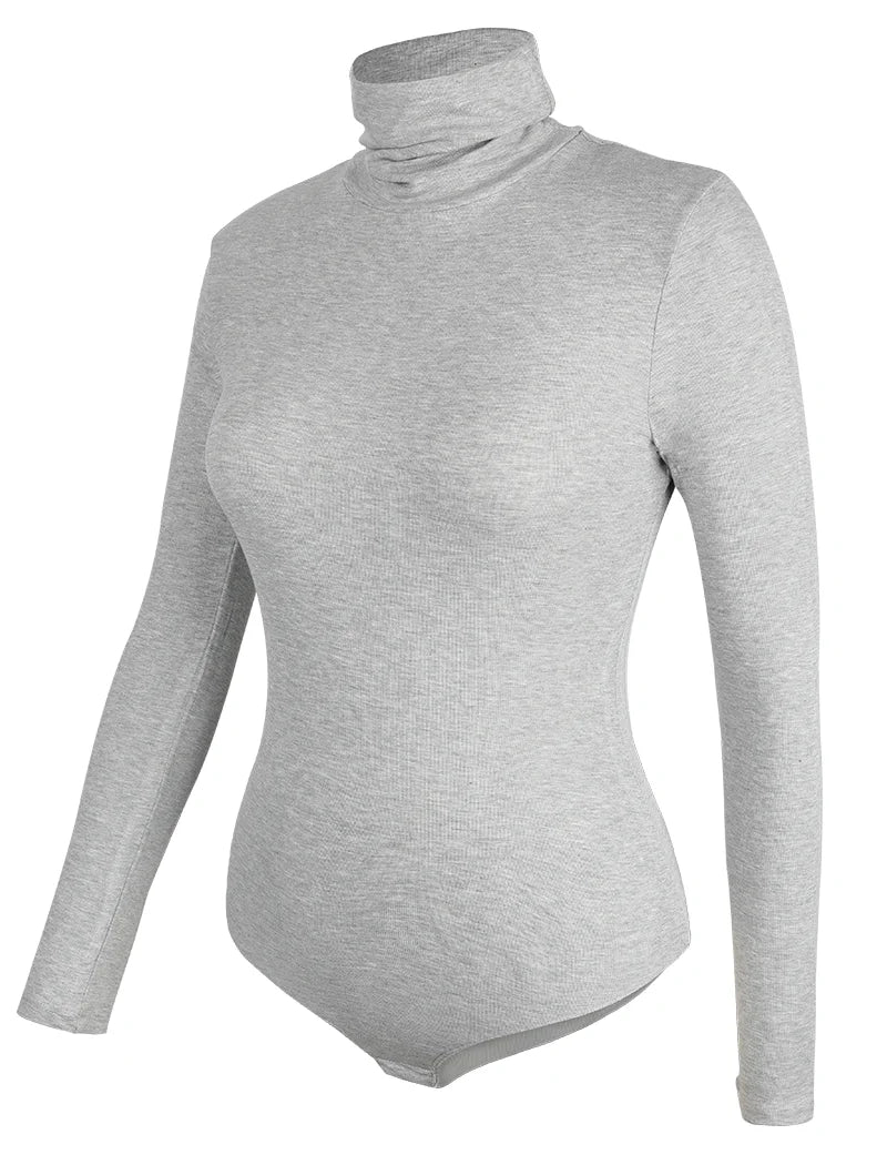 Women Long Sleeve High Collar Bodysuit – Tummy Control Shapewear