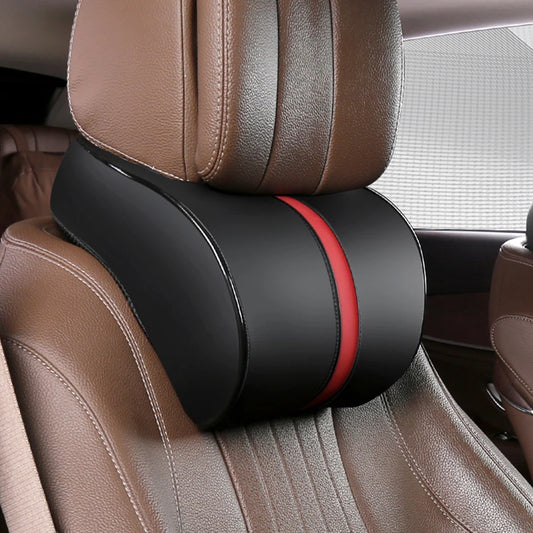 PU Leather Memory Foam Car Headrest Neck Support Pillow