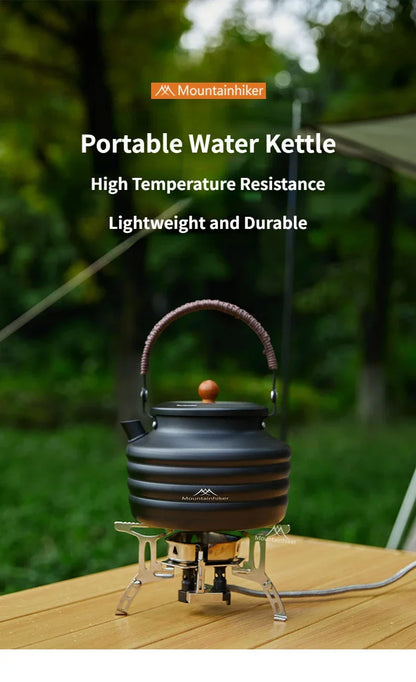 1.4L Camping Water Kettle Aluminum Alloy Teapot Coffee Pot Ultralight Outdoor Boiling Stovetop Pot Tableware