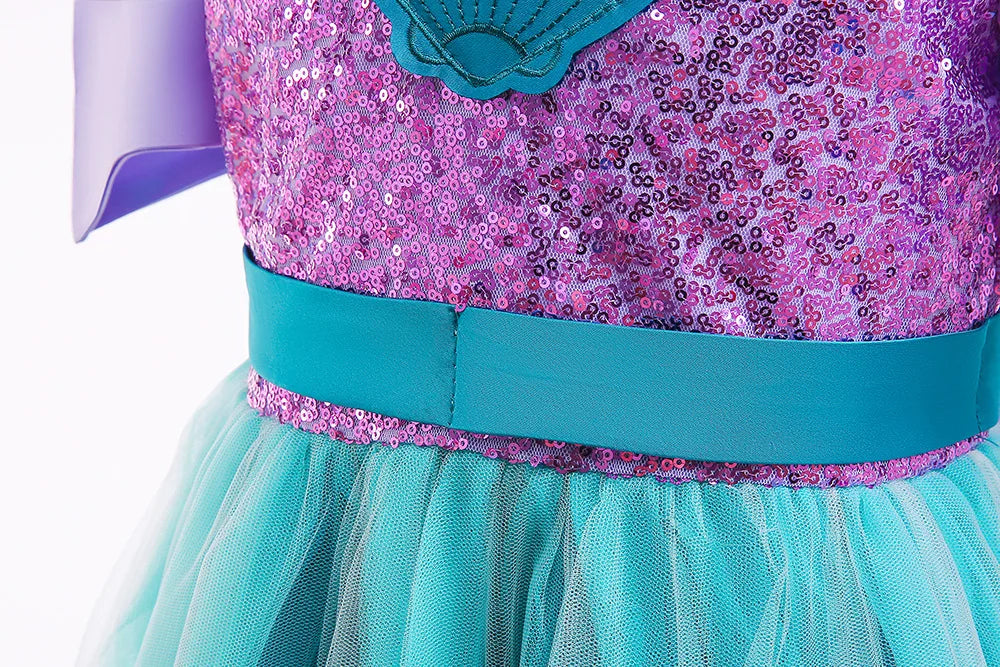 Mermaid Princess Cosplay Dress for Girls Carnival Birthday Party Costume