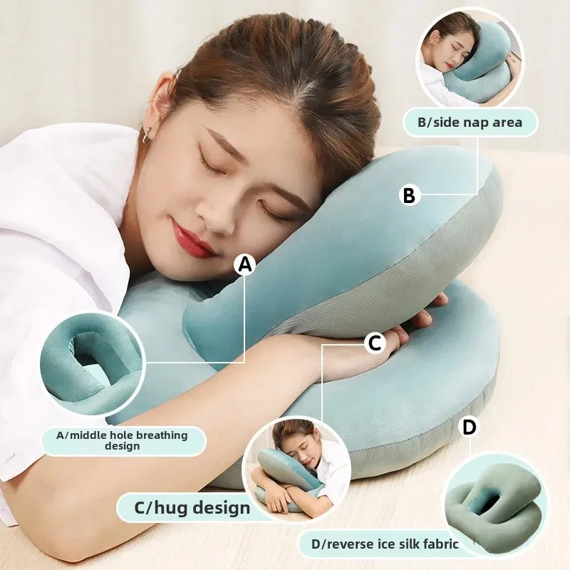 Officer Ice Silk Nap Pillow Pillow Style Summer Student Face down Sleep Pillow Office Nap Aid Soft Comfortable Home Goods