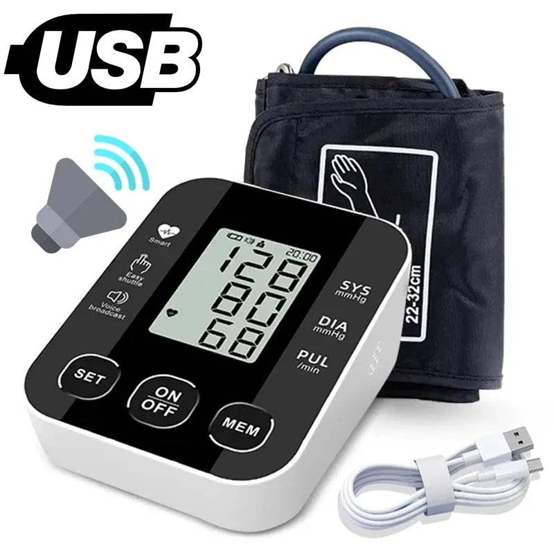 WF Blood Pressure Monitor Upper Arm Automatic BP Cuff Machine with LED Display for Home Use Health Care