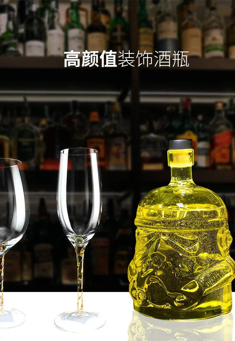 750ml Wine Glass Set Storm Trooper Helmet Whiskey Decanter White Soldier Liquor Bottle Wine Glass Accessories Creative Men Gift