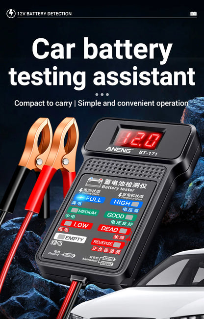 Multifunctional Battery Testers 12V Auto Repair Industry Detection with LED Reverse Display Screen Electrician Tool