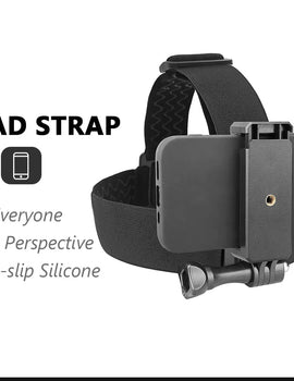 Head Strap Adjustable Universal Mobile Phone Clip Fix Mount for Gopro Hero 10 9 8 7 6 5 for iPhone Xiaomi Samsung Huawei