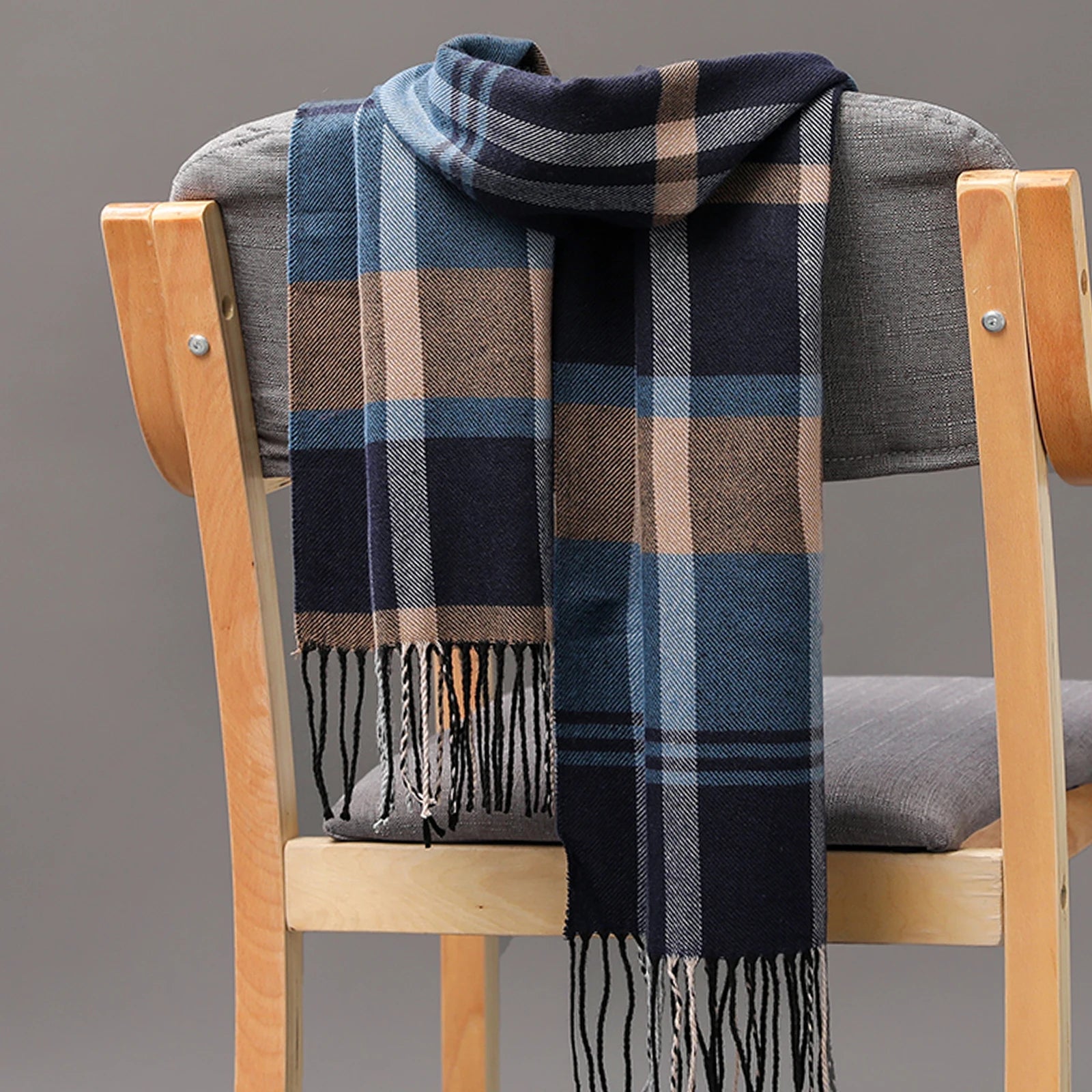 Classic lattice men soft shawl plaid scarves shawl wraps shawl neckerchief headband muffler