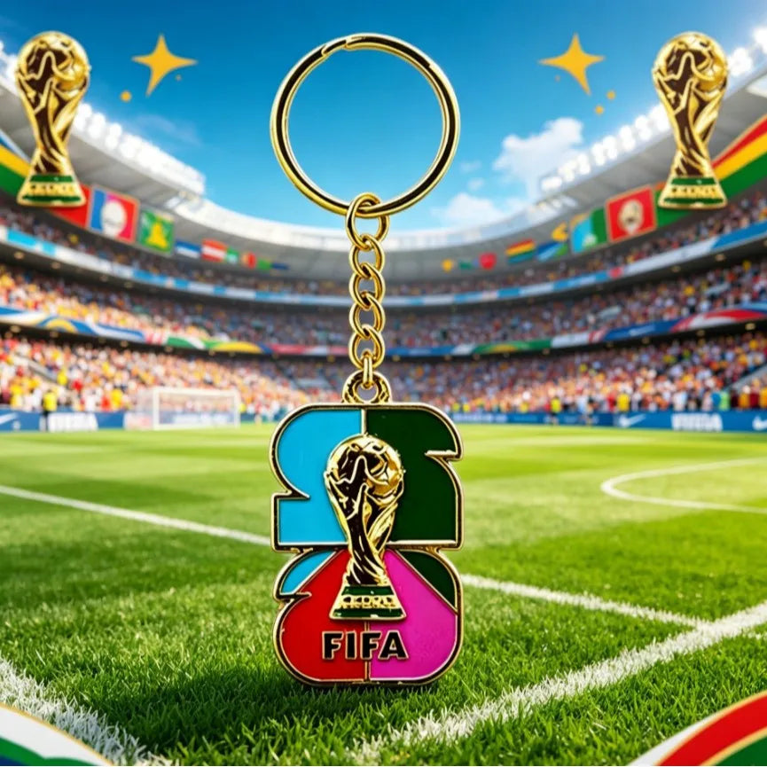 2026 World Cup Football Fan Metal Keychain Soccer Sports Souvenir