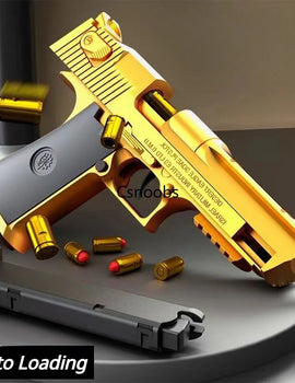 Mechanical Automatic Desert Eagle Toy Gun Shell Ejection Airsoft Pistol Continuous Firing Soft Bullet Toy