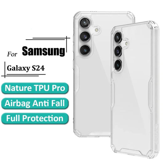 Nature Pro Case For Samsung Galaxy S24 Case Ultra Thin Luxury Soft TPU Transparent Airbag Shockproof Back Cover