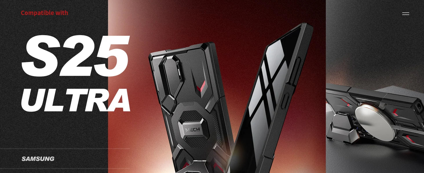 Case for Samsung Galaxy S25 Ultra with Privacy Screen Protector, MagSafe-Compatible Ring Stand, and Rugged Slim Design