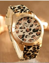 Geneva Watch Leopard Print Silicone Watch Fashion Casual Student Watch Leopard Print Color Quartz