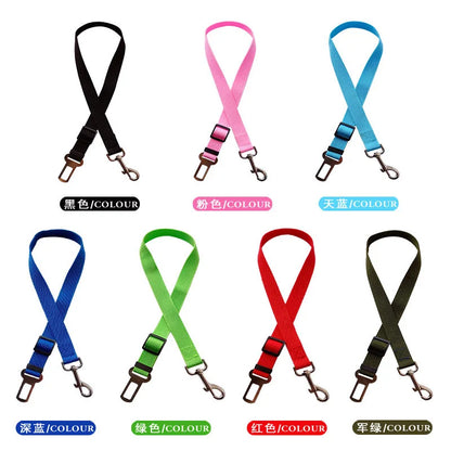 Adjustable Pet Cat Dog Car Seat  Belt Pet Seat Vehicle Dog Harness Lead Clip Safety Lever Traction Dog Collars Dogs Accessoires