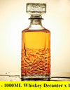 3 styles barware wine glass bottle 1000ml lead-free glass whiskey decanters for Liquor Scotch Bourbon