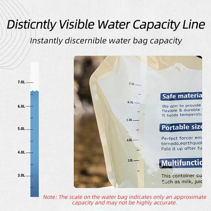 Outdoor Camping Mini Folding Water Bag 8L Large Capacity Portable Water Bag for Survival Emergency Supplies