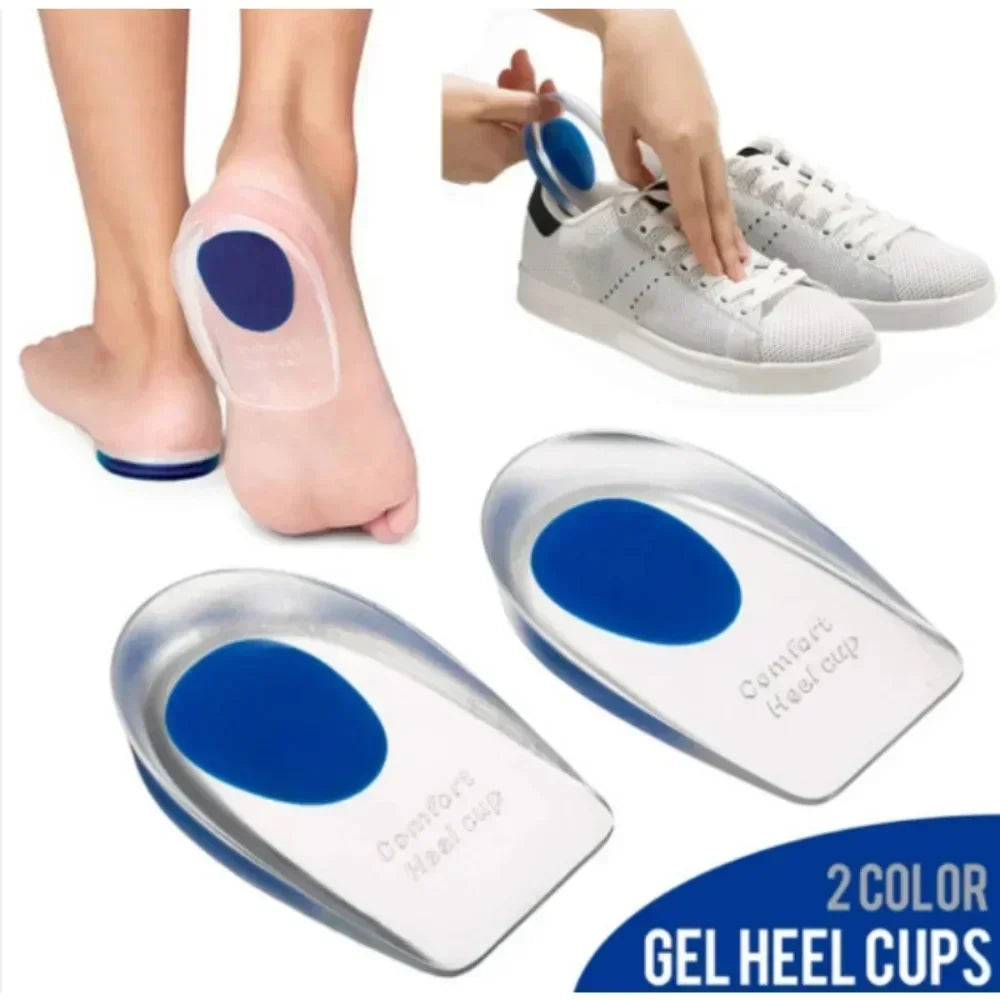 2 Pcs Silicone Heel Pad Heel Pain Relieves Pain Damping Heel Sole and Achilles Tendon Long-term Care Tool Foot Massage Care Pad