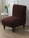 Stretch Armless Accent Chair Cover Single Short Back Sofa Covers Solid Color Anti-dirt Chair Slipcover Removable Sofa Protector