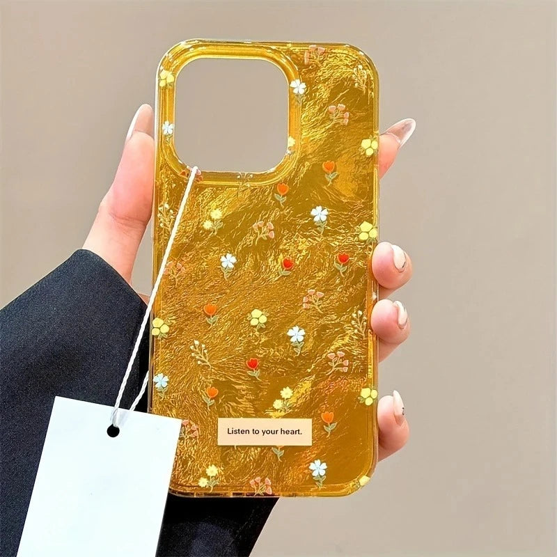 Perforated Vortex Shell IMD Retro Small Flower Case For iPhone 17 Air 16 15 14 Shockproof Cover