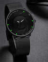 Minimalist Men's Fashion Watches Ultra Thin Stainless Steel Mesh Belt Quartz Wrist Watch Men Casual Leather Clock