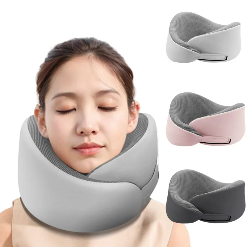 Memory Sponge Neck Pillow Adjustable Size U-shaped Neck Pillows Portable Nap Pillow For Travel Working Cervical Vertebra Protect