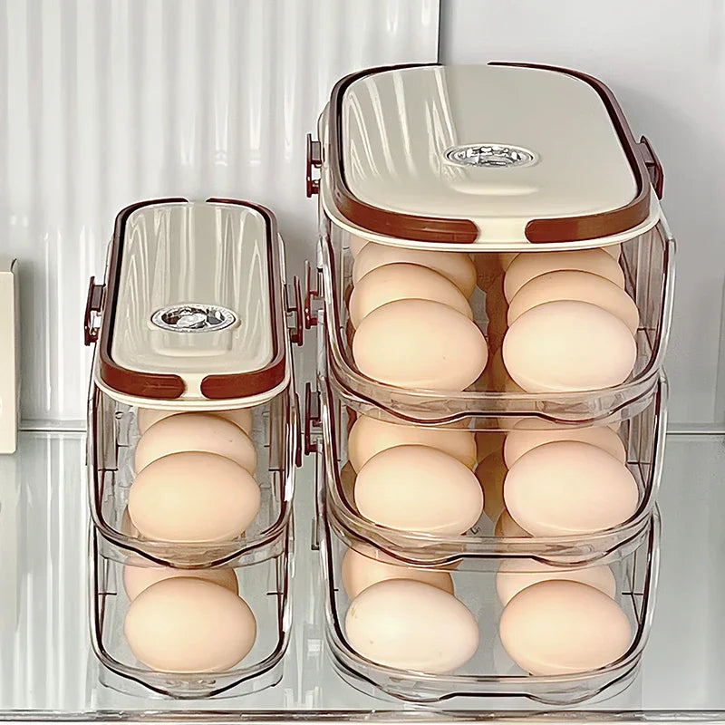 Automatic Rolling Egg Storage Box – 1-Piece Handheld Refrigerator Side Door Egg Rack