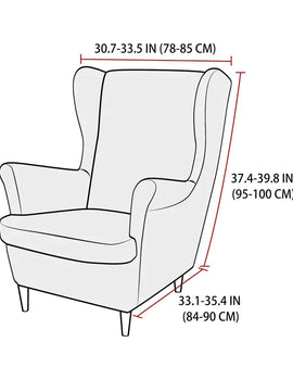 Polar Fleece Stretch Wing Chair Cover Elastic Single Wingback Chairs Covers with Seat Cushion Cover Relax Armchair Slipcovers
