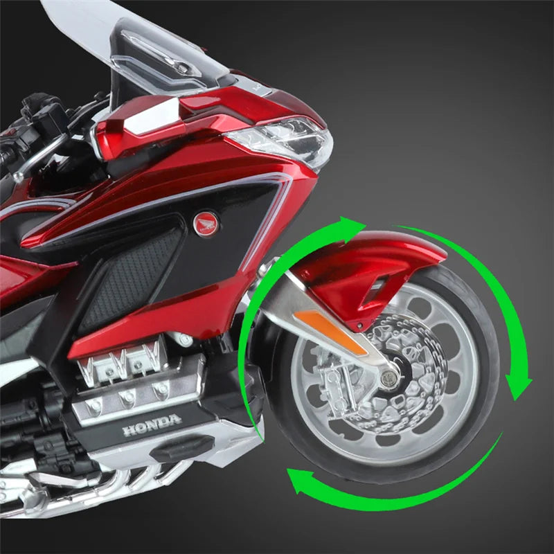 Diecast Honda Gold Wing GL1800 2021 Touring Motorcycle Model 1 to 11 Scale
