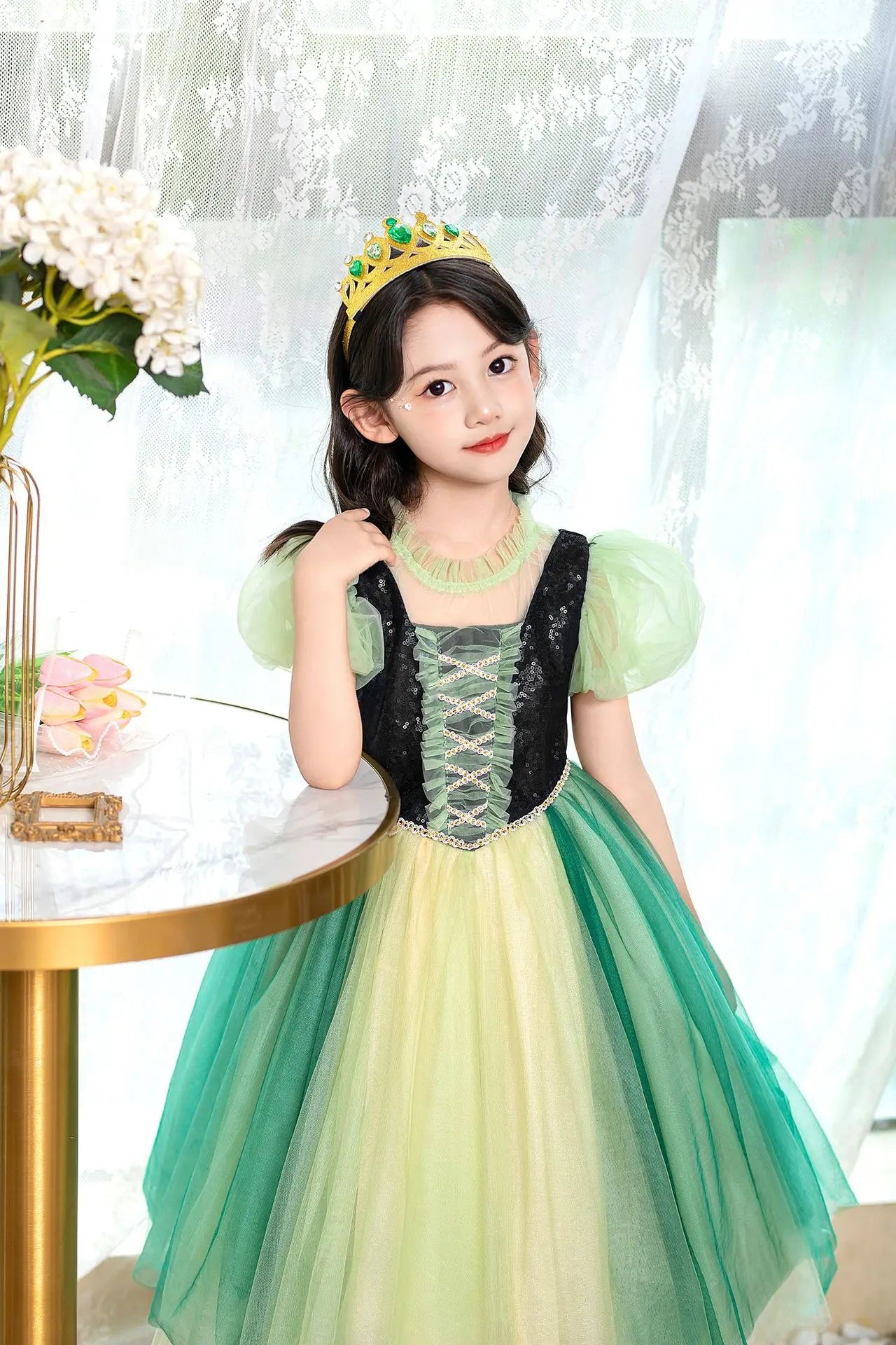 Summer New High-Quality Princess Dress - Girls Asymmetrical Tulle Skirt for Birthday & Children‘s Day