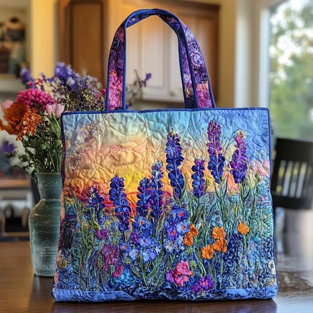 Vintage Quilted Canvas Tote Bag Large Capacity 3D Printed Shoulder Handbag