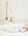 Baby Bed Bell Music Box Hanging Toys Wood Grain 360° Rotary Newborn Infant Crib Mobile Musical Box 0 12 Months Baby Rattles Toys