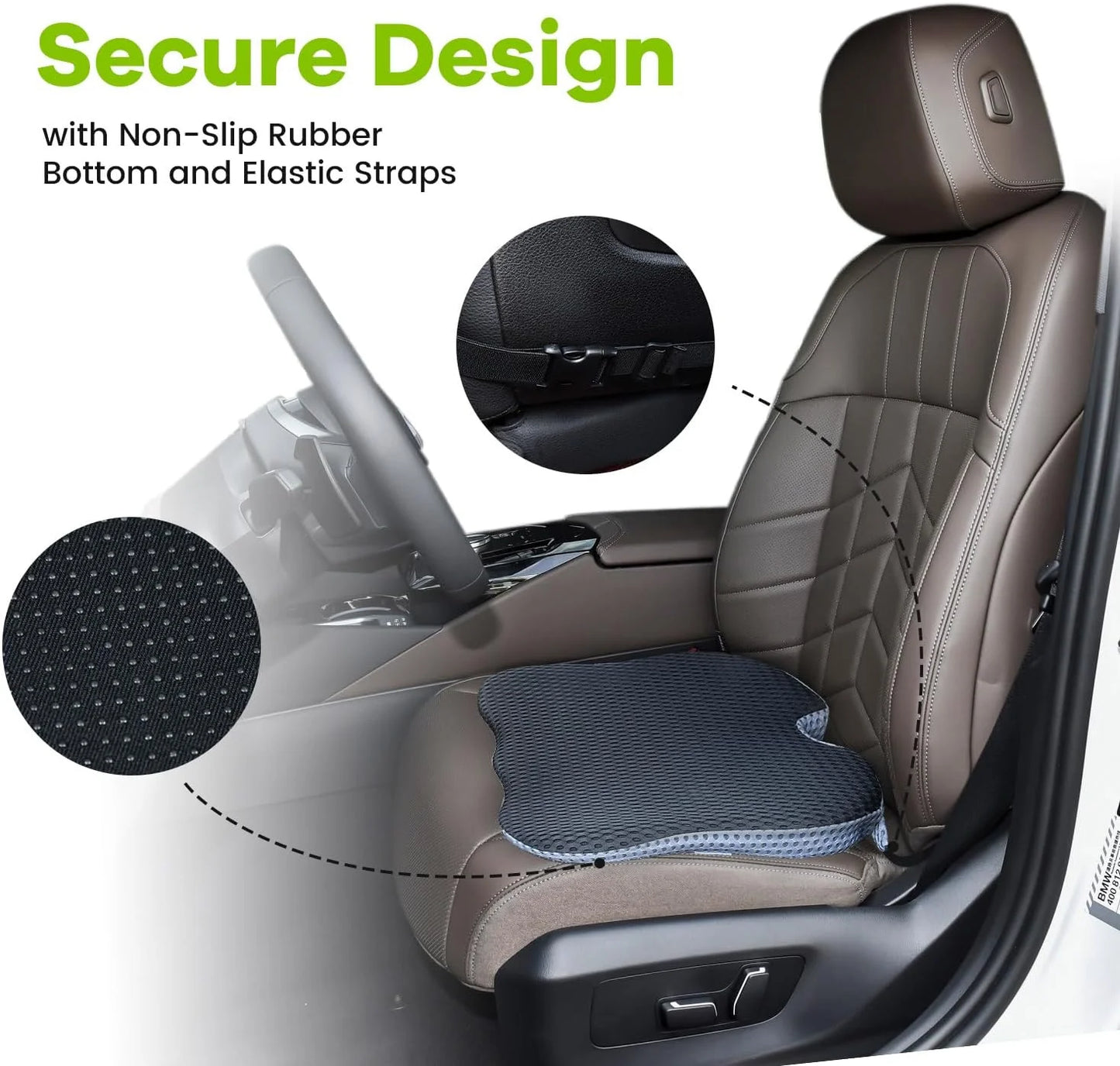 Car Seat Cushion/Waist Office Chair Back Lumbar Support Rest Rebound Memory Foam Cushion Pad Back Lumbar Cushion for Car Driver
