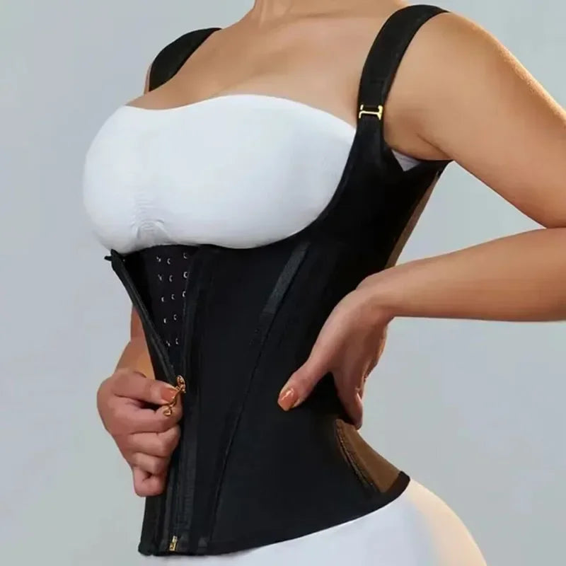 Fajas Colombianas Shapewear Women Double Compression Waist Trainer Corset Adjustable Zipper and Hook-eyes Flat Belly Body Shaper