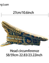 Golden Steampunk Captain Hat Rhinestone for Burning Man Festival Woman， Rave Festivals Accessories ＆ Party Caps for Man