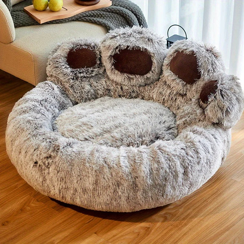 Bear Paw Plush Pet Bed Sofa Cushion for Dogs and Cats