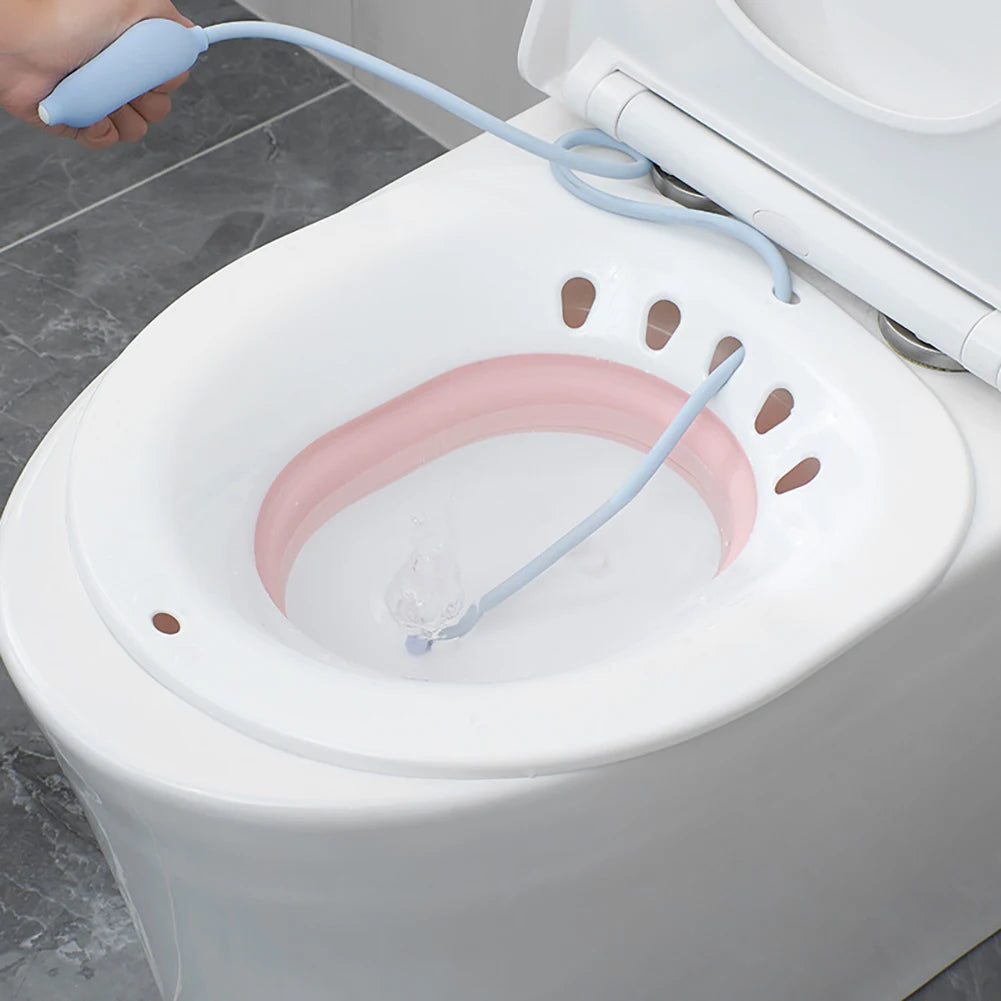 Folding Toilet Bidet Women Postpartum Bath Toilet Seat Self Cleaning Hip Irrigator Perineum Soaking Bathtub Hemorrhoid Treatment