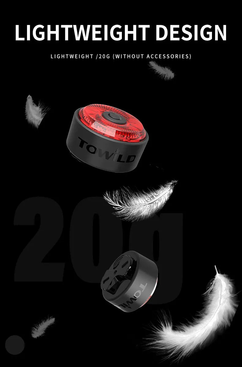 Bicycle Smart Auto Brake Sensing Light Type C Charging LED Cycling Taillight Bike Rear Light Warn Bicycle Taillight