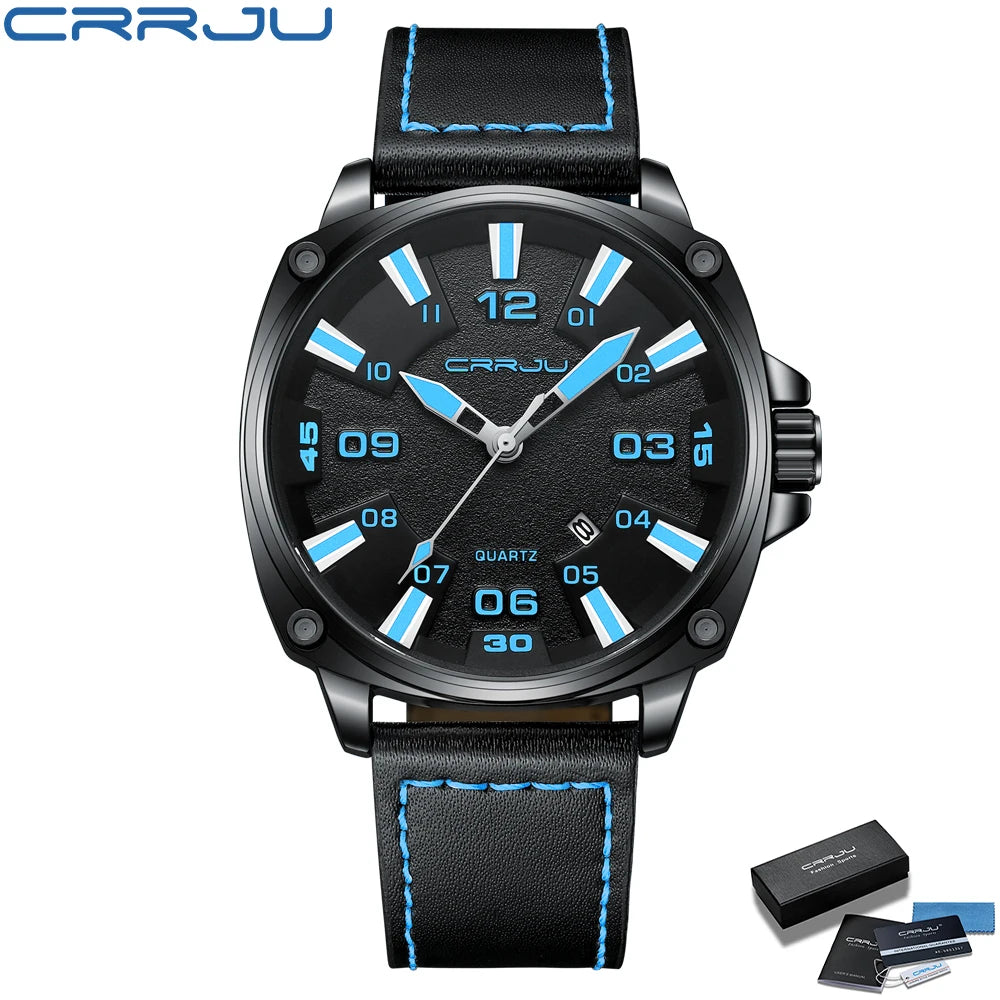 Simple Fashion Thin Date Wristwatches Male Luxury Design Breathable Leather Watches Men's Quartz Clock