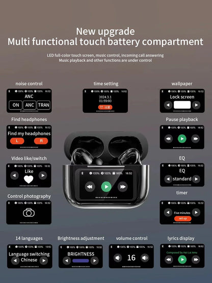 Xiaomi Tour Pro6 ANC Wireless Earbuds LED Screen Noise Cancelling Bluetooth Headphones Sports earphones With Mic For Android iOS