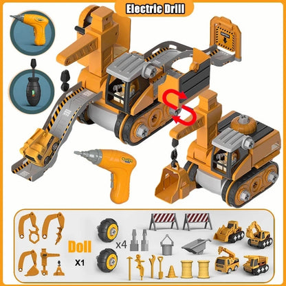 Screw Toy Nut Disassembly Deformed Blocks Engineer Truck Excavator Building Education Construction Set Kids Plastic Boy Toy Gift