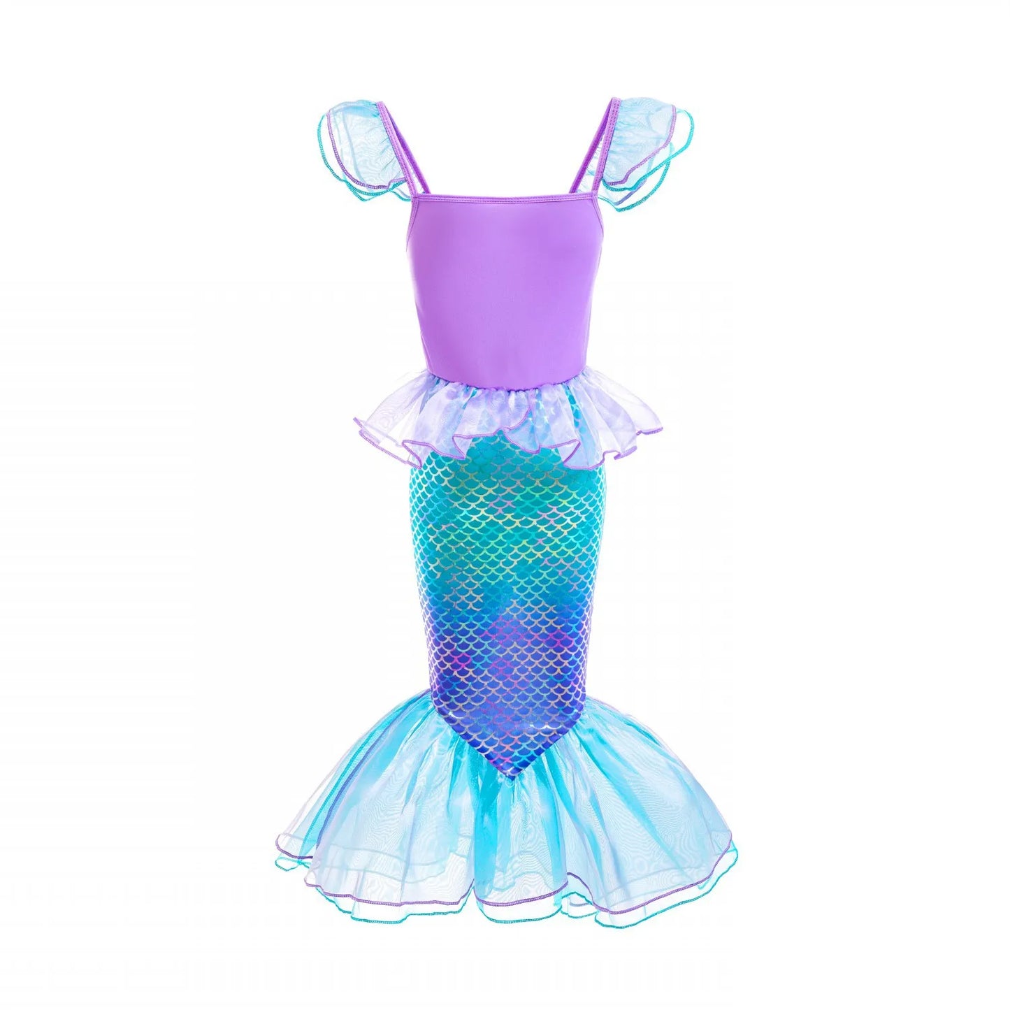 Little Mermaid Costume For Girl Ariel Dress Kids Birthday Halloween Carvinal Party Dresses Cosplay Clothes Children Prom Gown